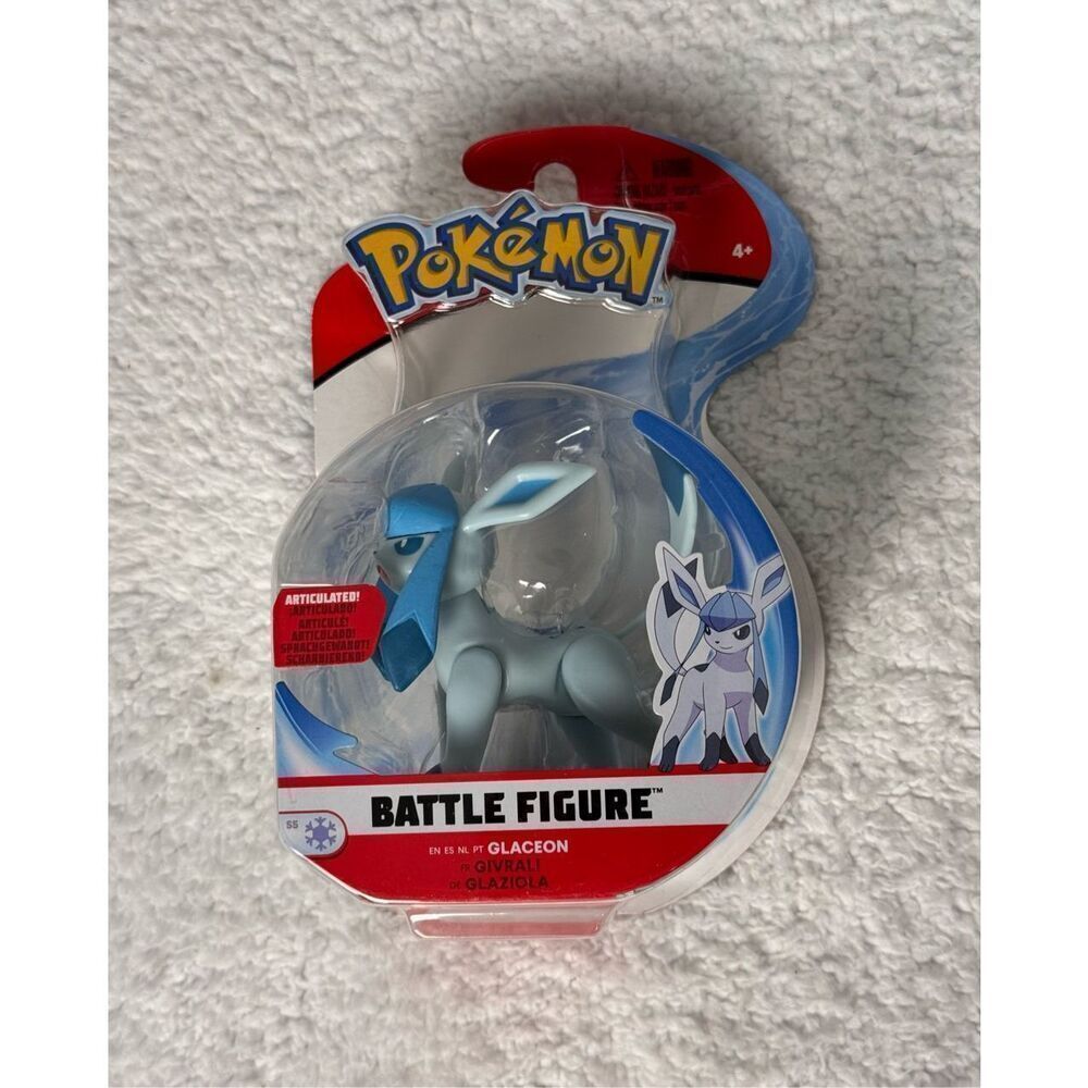 Pokemon Glaceon 3" Articulated Battle Figure Jazwares 2021/New